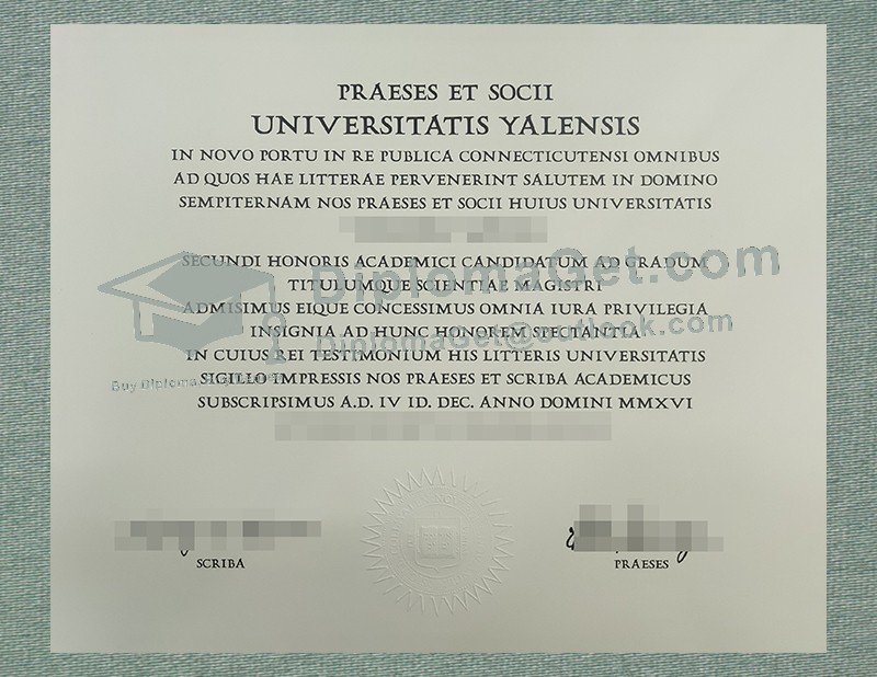 耶鲁大学文凭, Universitatis Yalensis Diploma 耶鲁大学文凭, Universitatis Yalensis Diploma