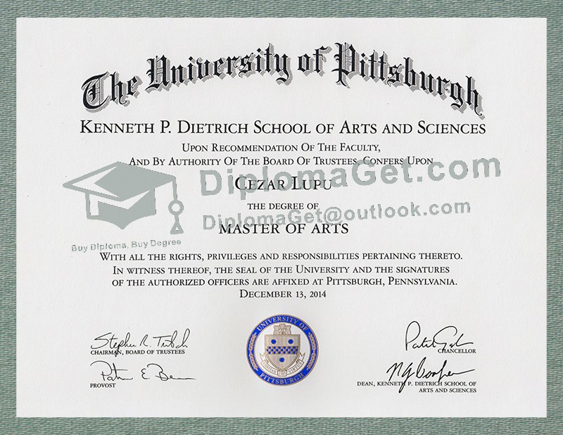 University of Pittsburgh Diploma, 匹兹堡大学毕业文凭 University of Pittsburgh Diploma, 匹兹堡大学毕业文凭
