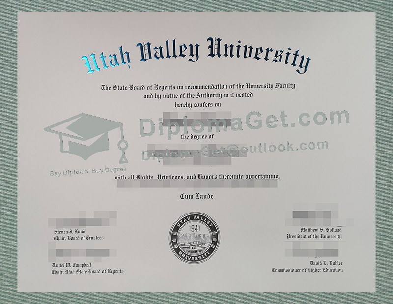 犹他谷大学文凭, Utah Valley University Diploma
