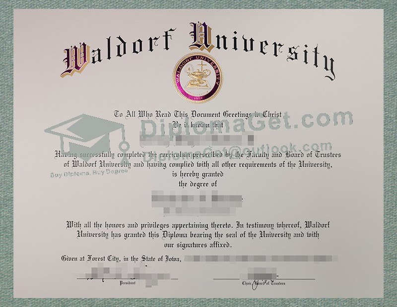 瓦尔多夫大学文凭, Waldorf University Diploma